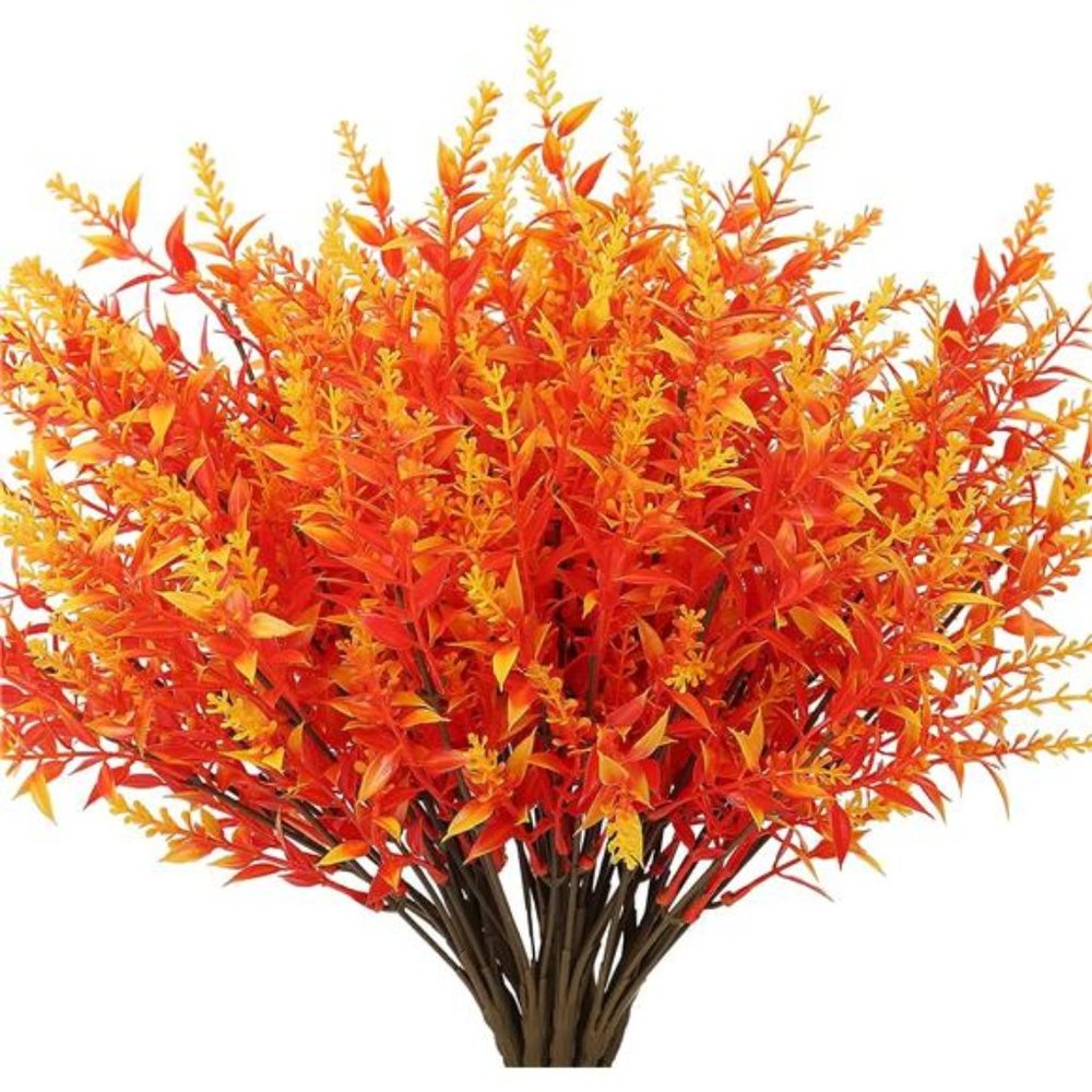8 Bundles Artificial Flowers Outdoor UV Resistant Outdoors Fake Plants Plastic